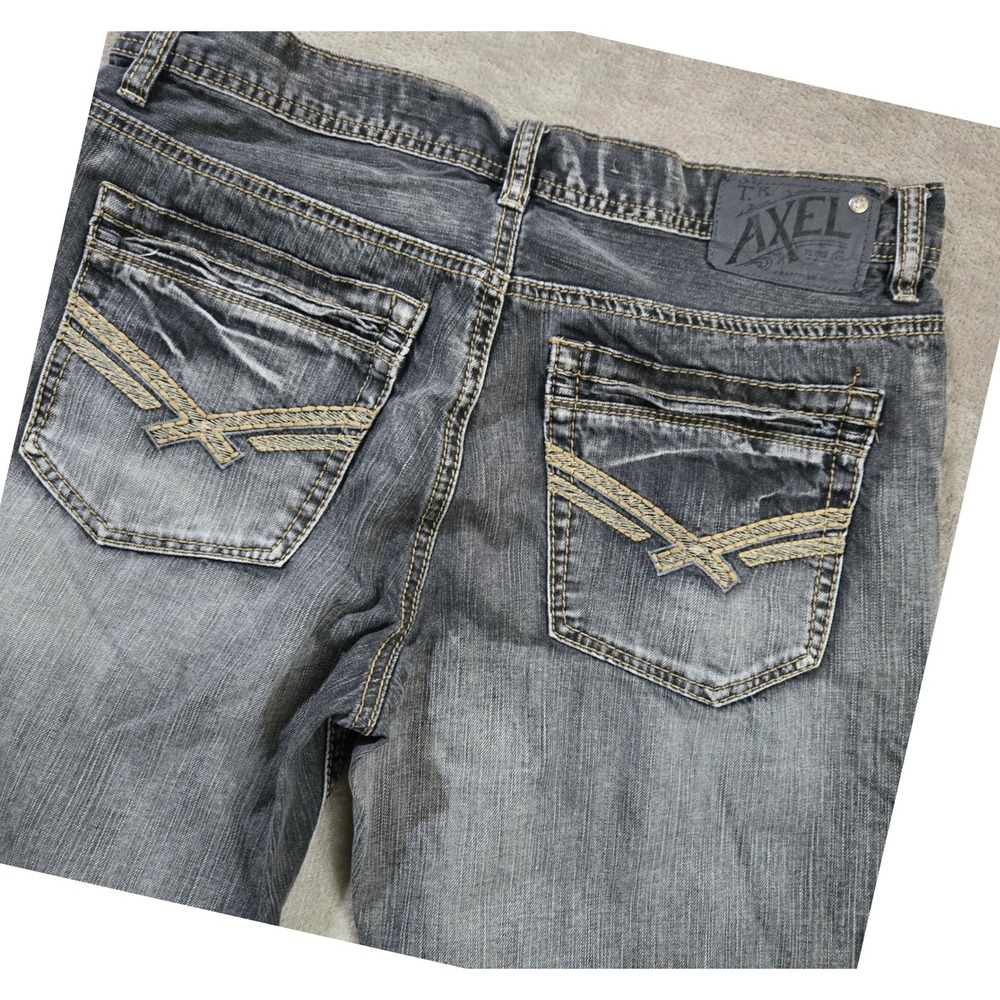 TK Axel Jeans Mens 32x32 Y2K Grunge Skater Edgy Distressed Embroidered Western